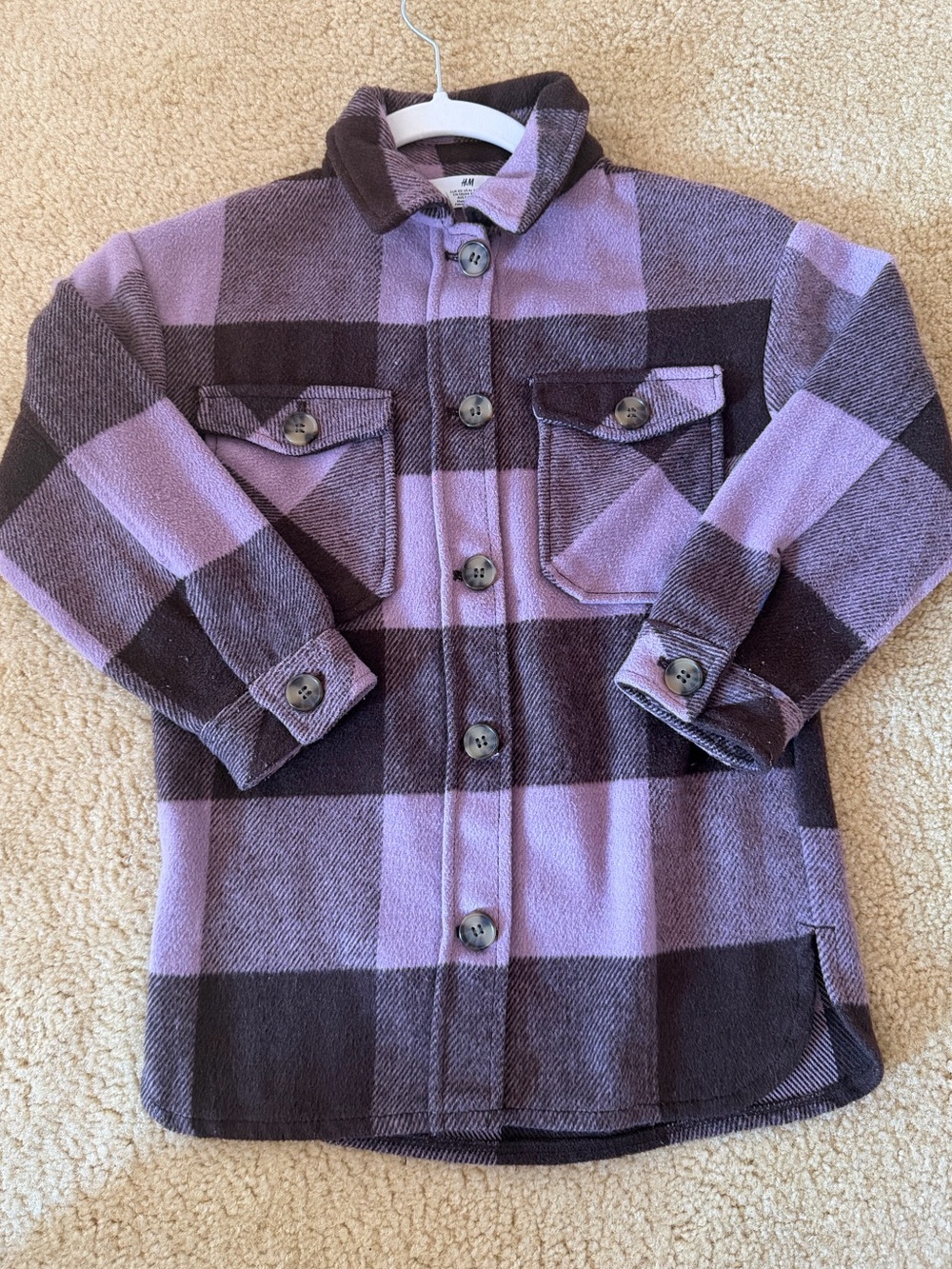 H&M Mauve Plaid Button-Front Jacket - Picture 3 of 4